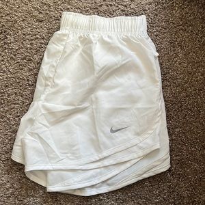 White dri-fit Nike shorts